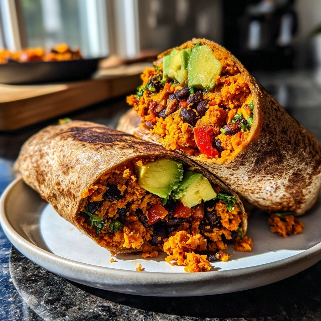 Healthy Lunch Roasted Sweet Potato Wraps