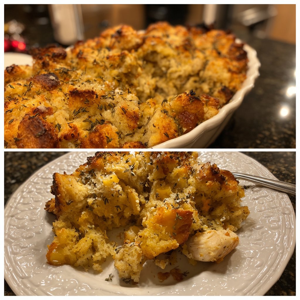 Healthy Crockpot Chicken and Stuffing