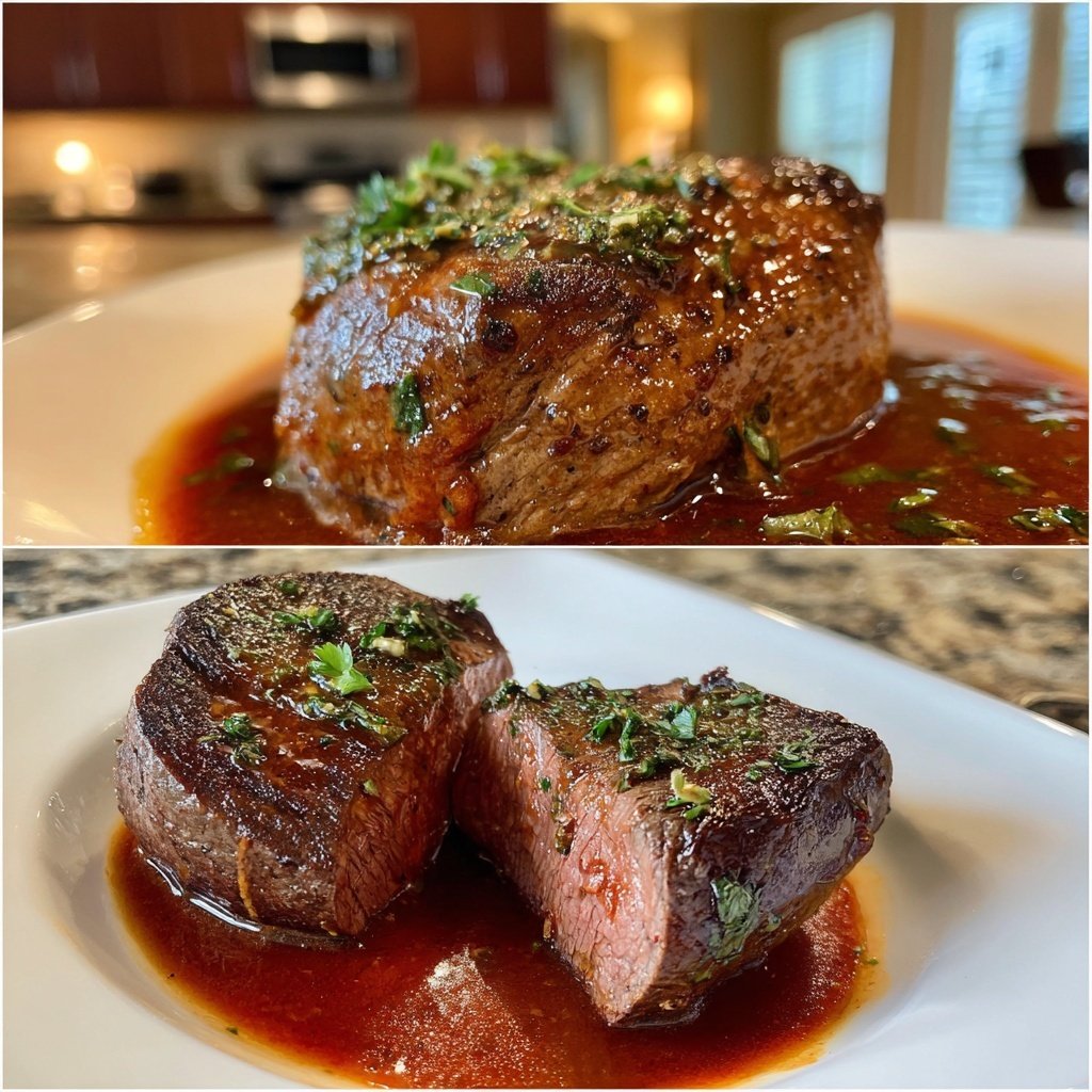 Romantic Filet Mignon with Red Wine Sauce