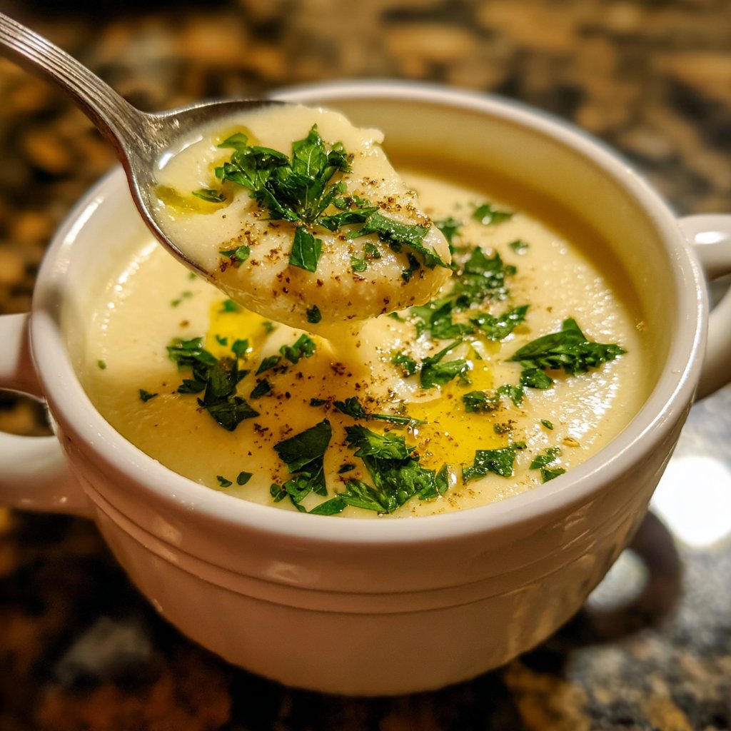 Creamy Lemon White Bean Soup Bowl