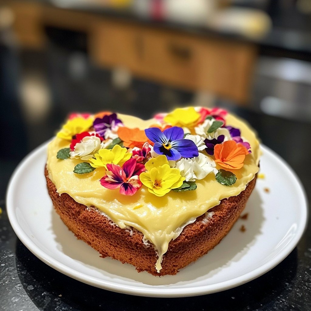 Mini Heart Cake with Lemon Frosting