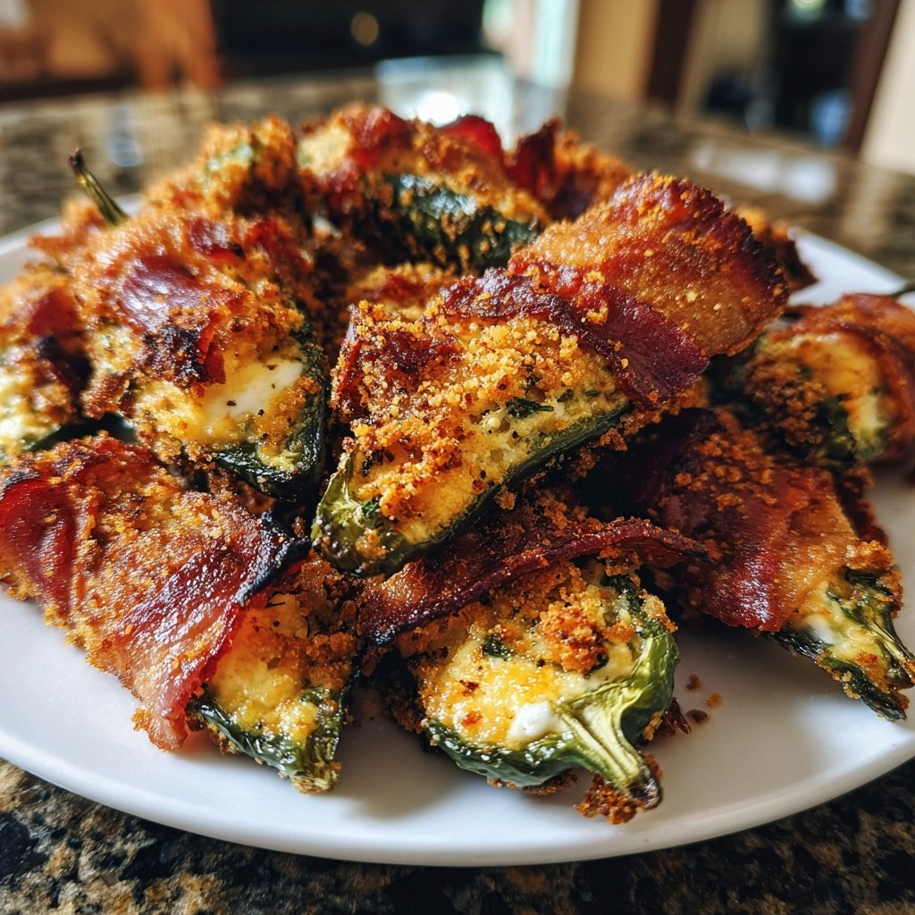 Jalapeno Poppers with Garlic Herb Filling