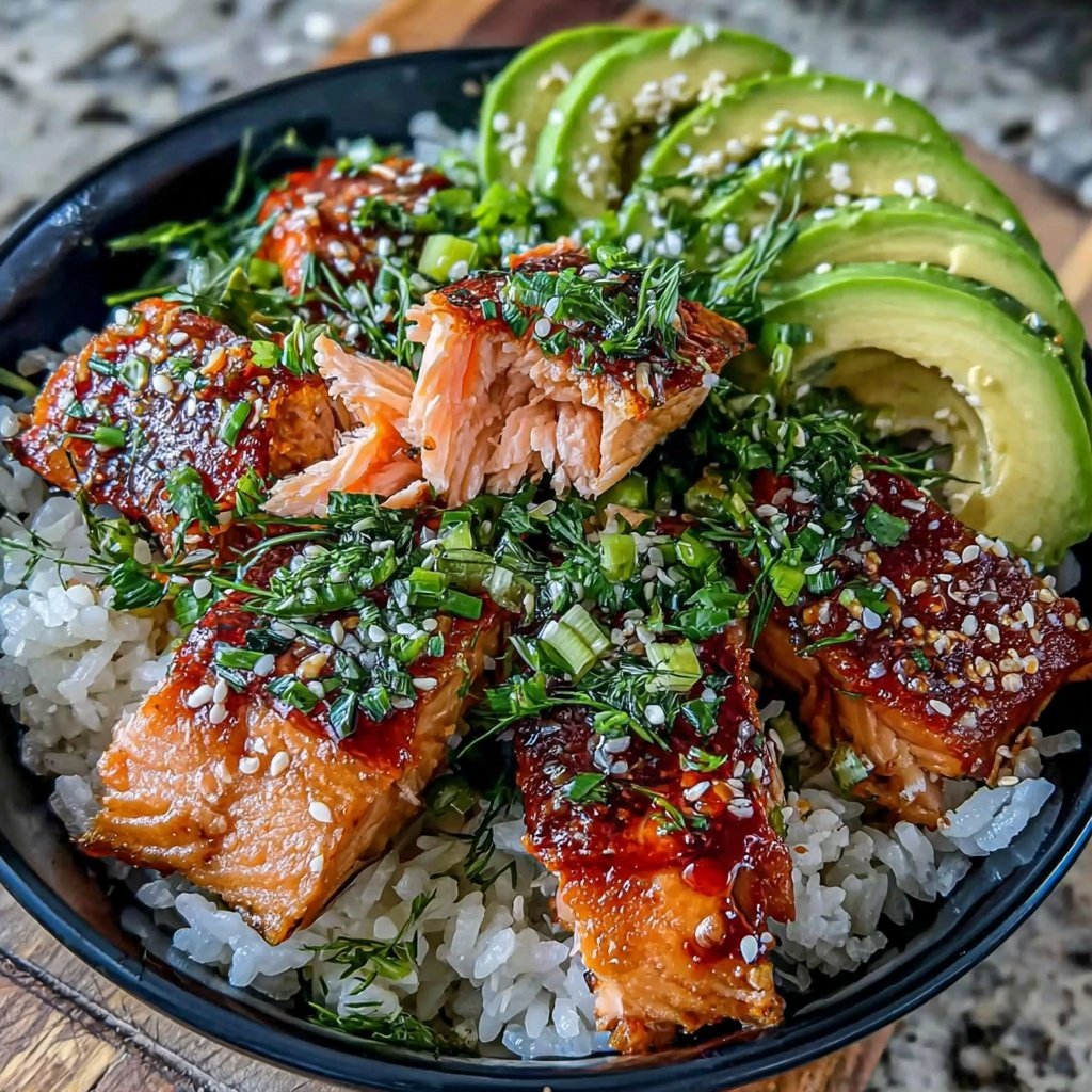 Easy Healthy Salmon Rice Bowl