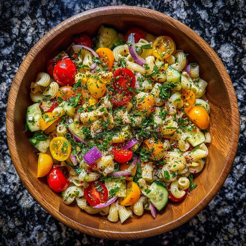 Mediterranean Pasta Salad With Herbs