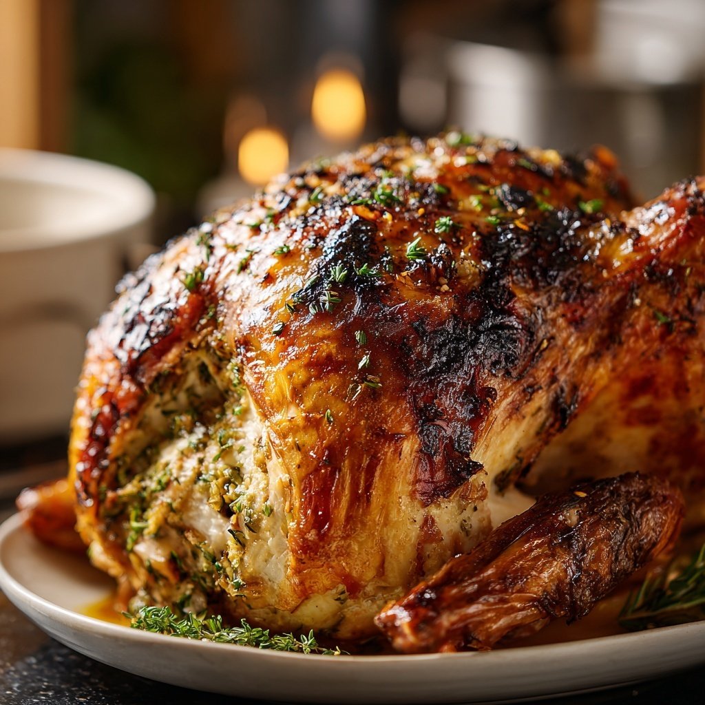 Seasonal & Festive Thanksgiving Herb Stuffed Turkey