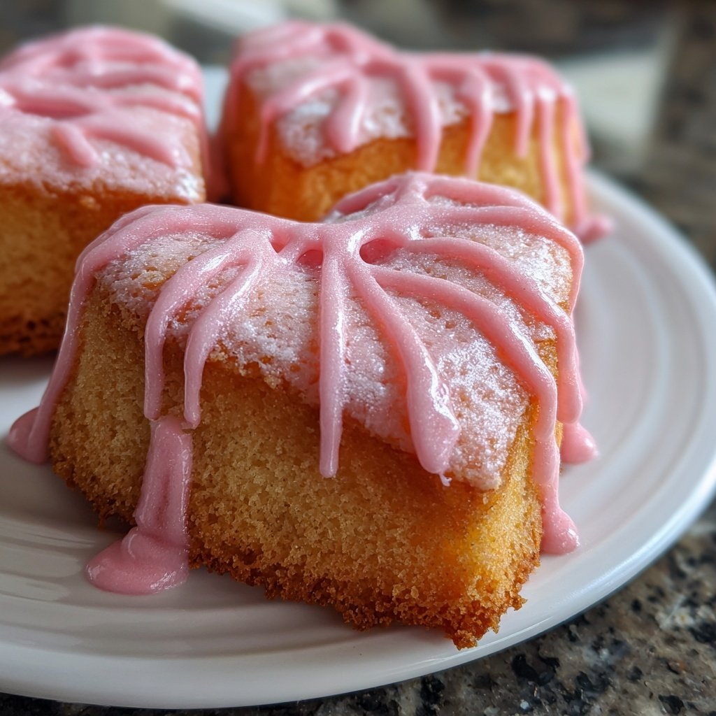 Mini Heart Cake with Rose Flavor