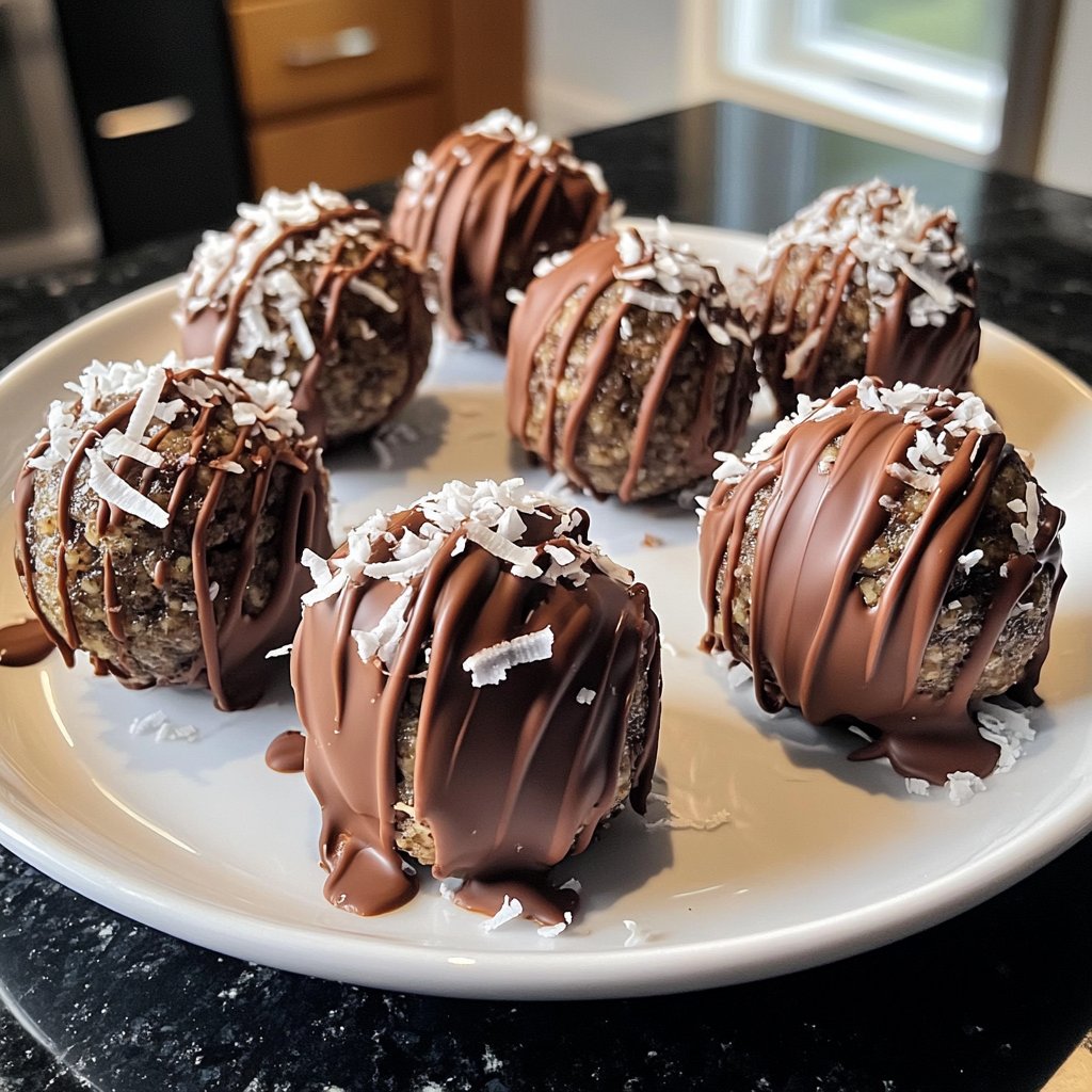 Protein Balls with Chocolate Drizzle