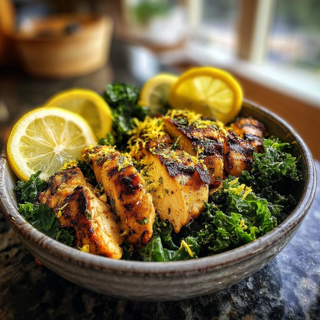 High Protein Lemon Chicken Bowl