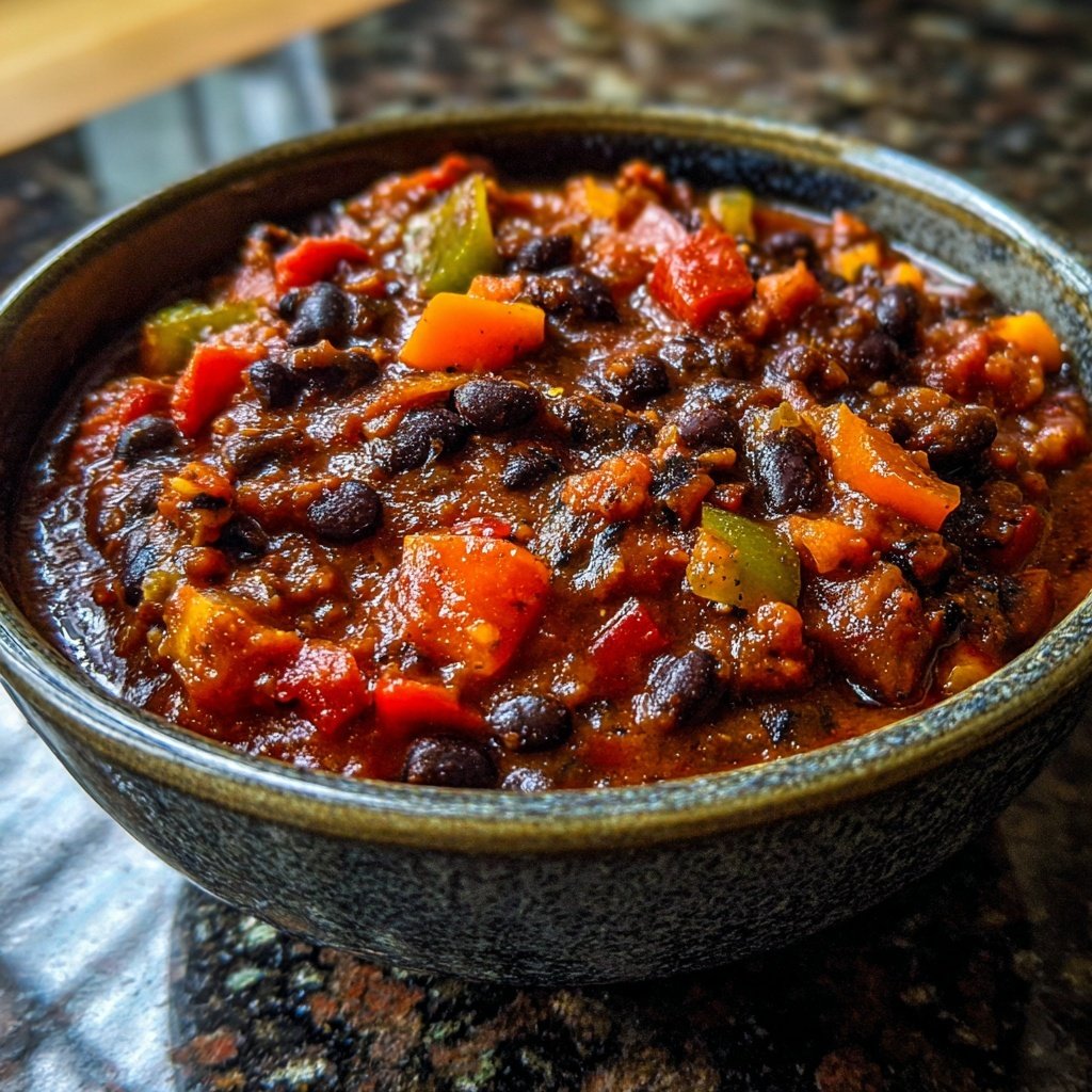 Healthy Crockpot Black Bean Chili