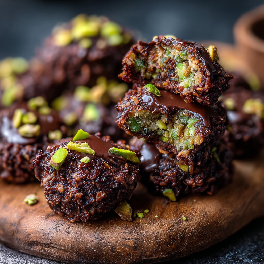 Chocolate Pistachio Coconut Bites