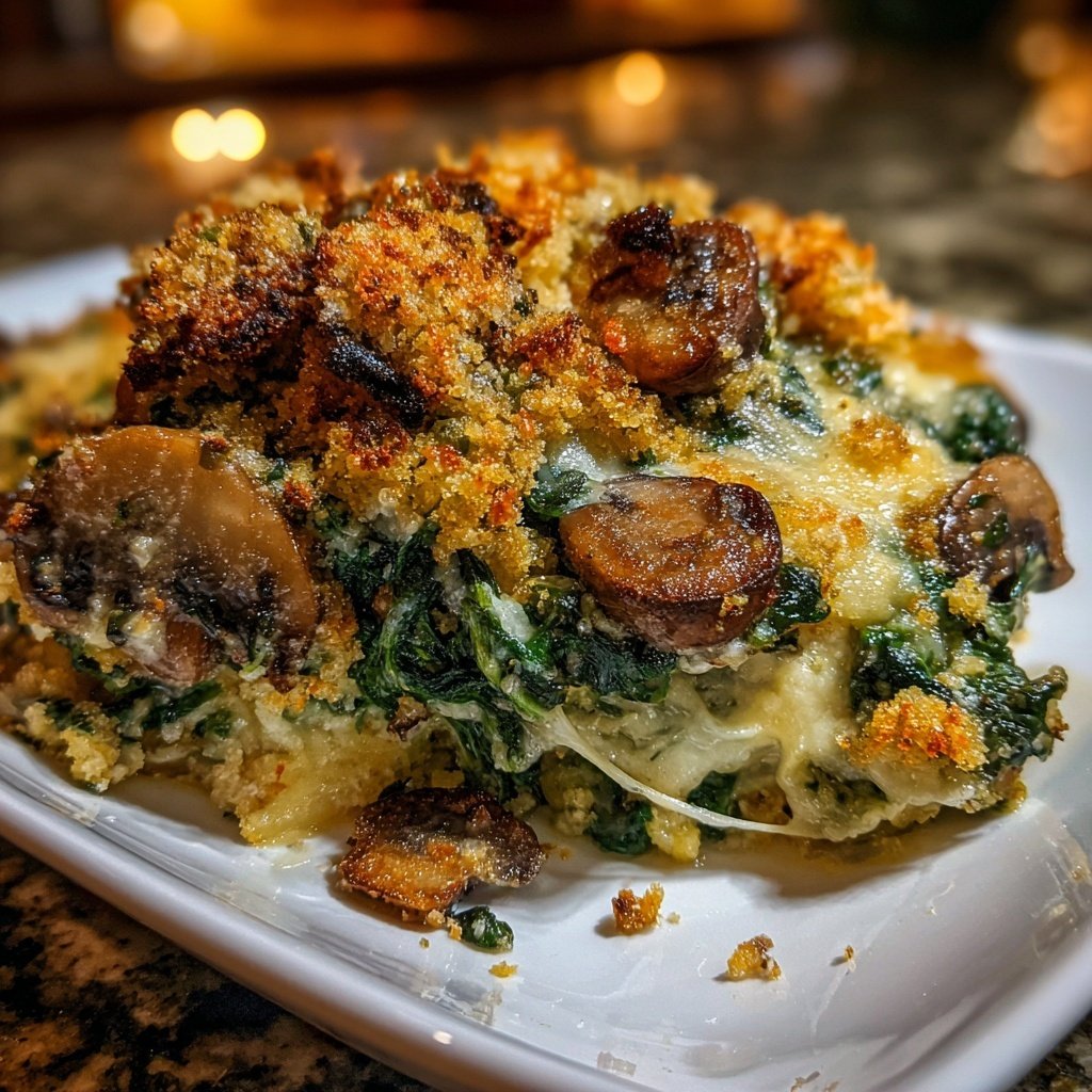 Sunday Spinach Mushroom Bake