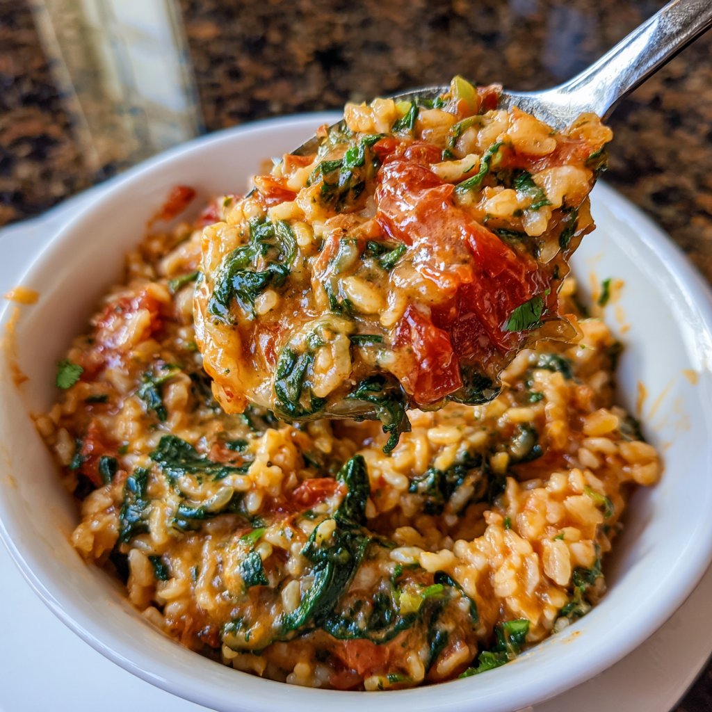 Creamy Spinach Tomato Rice