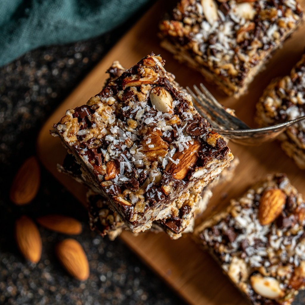 Chocolate Almond Coconut Snack Squares