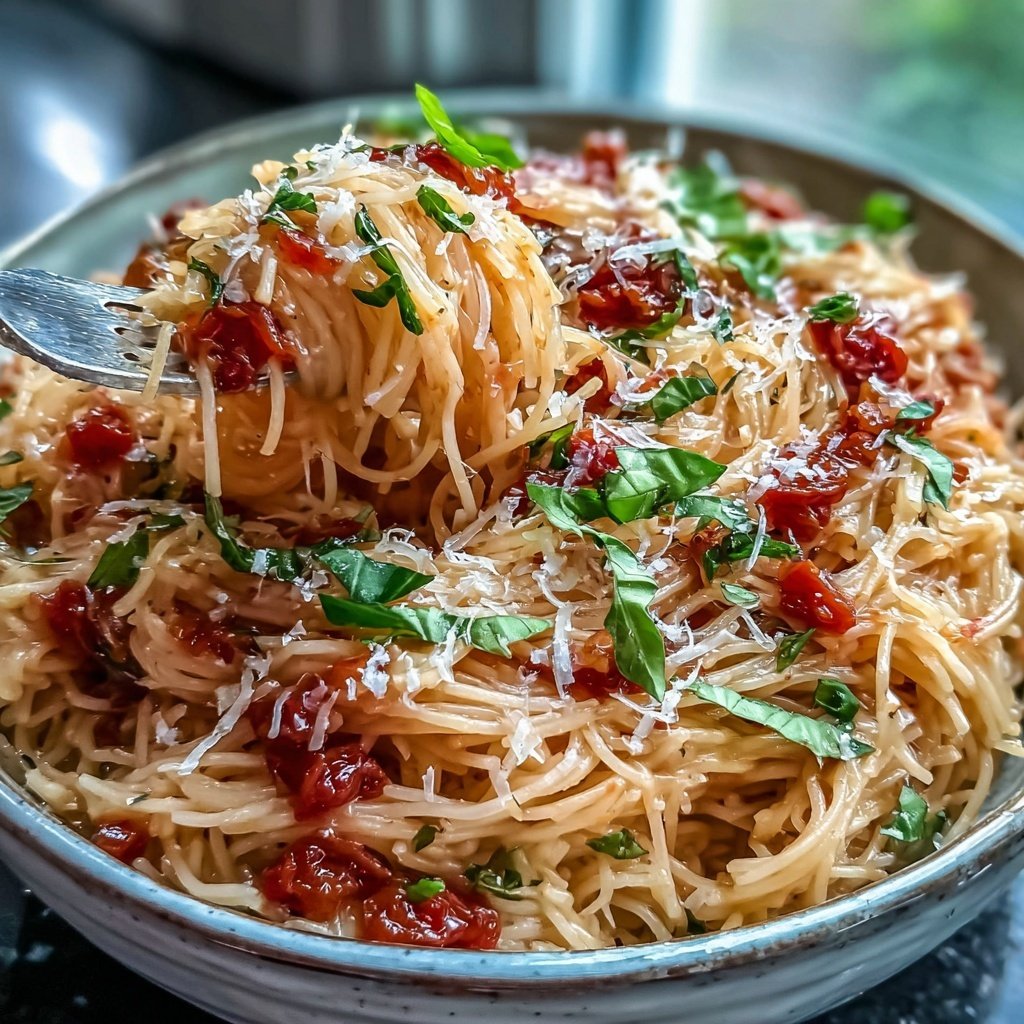 Angel Hair Pasta With Creamy Tomato Sauce