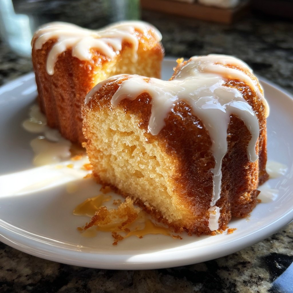 Mini Heart Cake with Honey Cream Filling