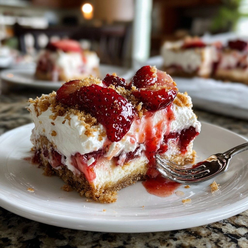 Strawberry Shortcake Cheesecake Bars